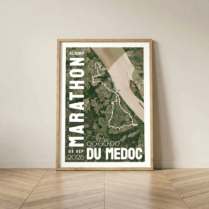 Affiche carte marathon des châteaux du Medoc