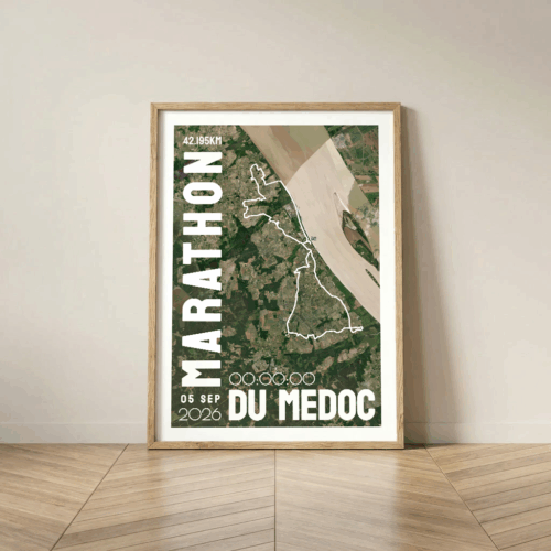 Affiche carte marathon des châteaux du Medoc