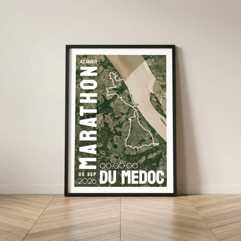 Affiche carte marathon des châteaux du Medoc