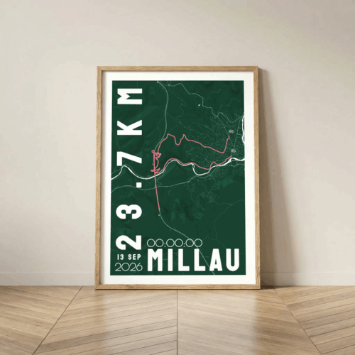 Affiche carte course du viaduc de millau 23.7km