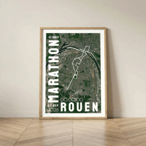Affiche carte Marathon Rouen