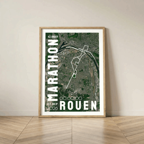 Affiche carte Marathon Rouen