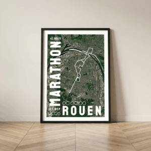 Affiche carte Marathon Rouen