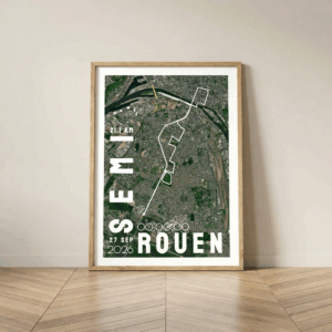 Affiche carte Semi Marathon Rouen