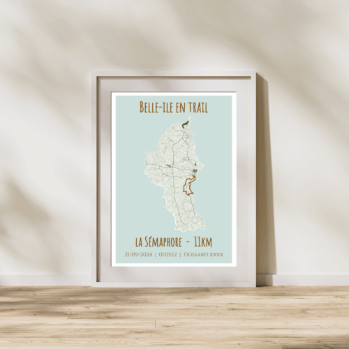 Affiche carte Belle-île en trail - la Sémaphore (11km)