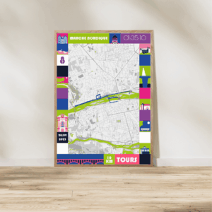 Affiche carte 10km marche nordique de Tours