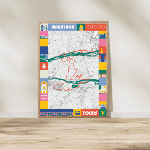 Affiche carte marathon Tours