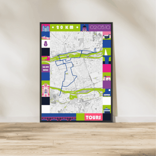 AFSRU0015-2025_Cadre Noir_20km_Affiche 20km de Tours Flashy Affiche carte 20km Tours