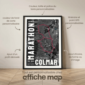 Affiche carte marathon de Colmar