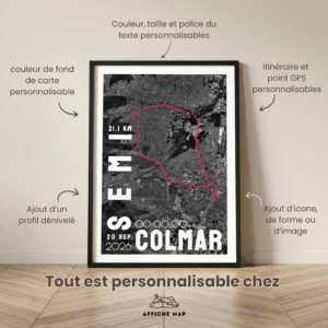 AFSRU0029b_Cadre Noir_21.1km_MockupAvecTexte_Affiche SemiMarathon Colmar Affiche carte semi-marathon de Colmar