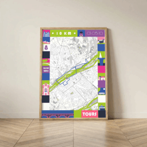 Affiche carte 10km Tours