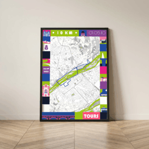 Affiche carte 10km Tours