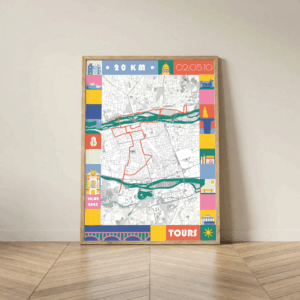 AFSRU00015-20km-Pastel_Mockup Cadre Bois Affiche carte 20km de Tours