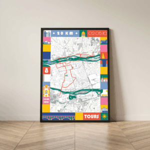 AFSRU00015-20km-Pastel_Mockup Cadre Noir Affiche carte 20km de Tours