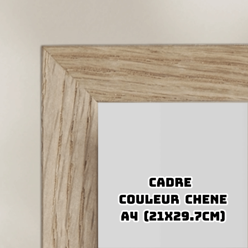 Cadre en bois - Chêne - Acrylique A4