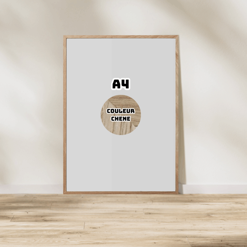 Cadre en bois - Chêne - Acrylique A4
