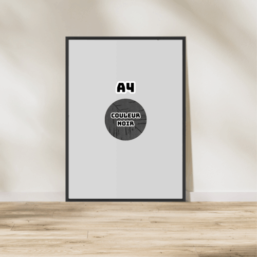 Cadre en bois - Noir - Acrylique A4