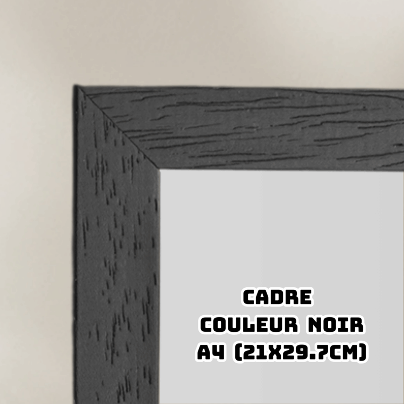 Cadre en bois - Noir - Acrylique A4