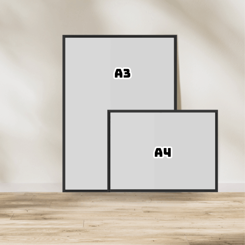 Cadre en bois - Noir - Acrylique A3
