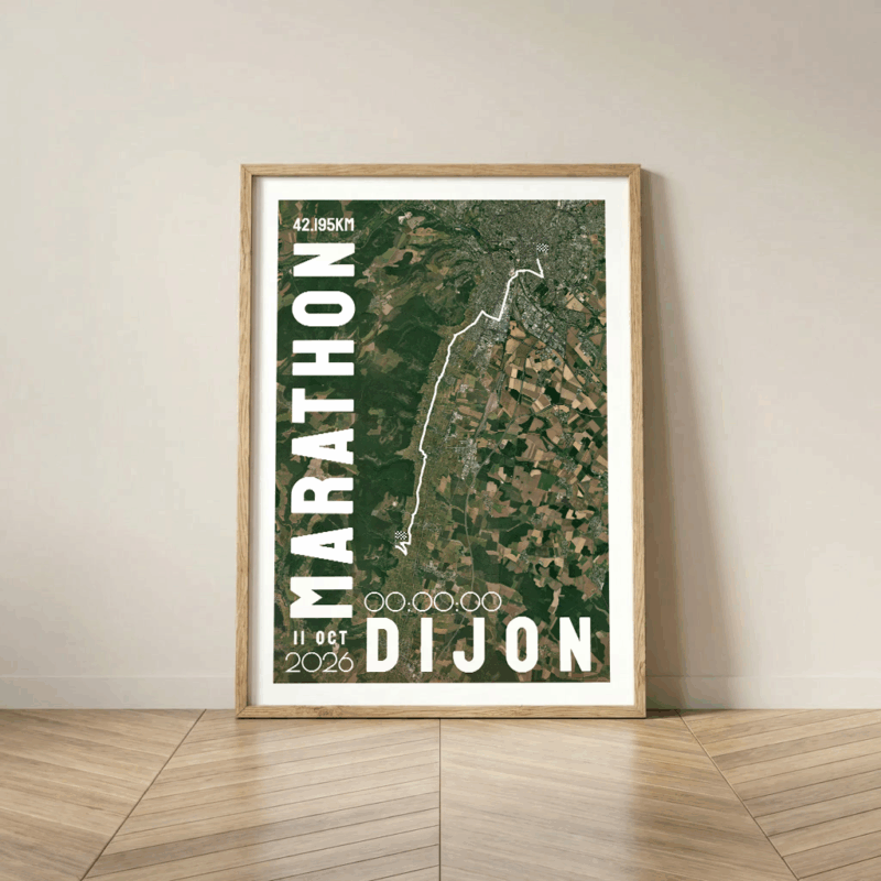 Affiche carte marathon de Dijon