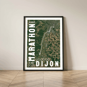 Affiche carte marathon de Dijon
