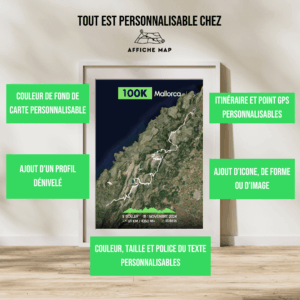 Affiche carte 100K Mallorca