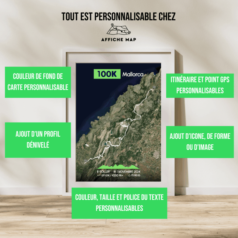 Affiche carte 100K Mallorca
