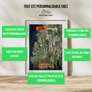 Affiche carte 50K Mallorca