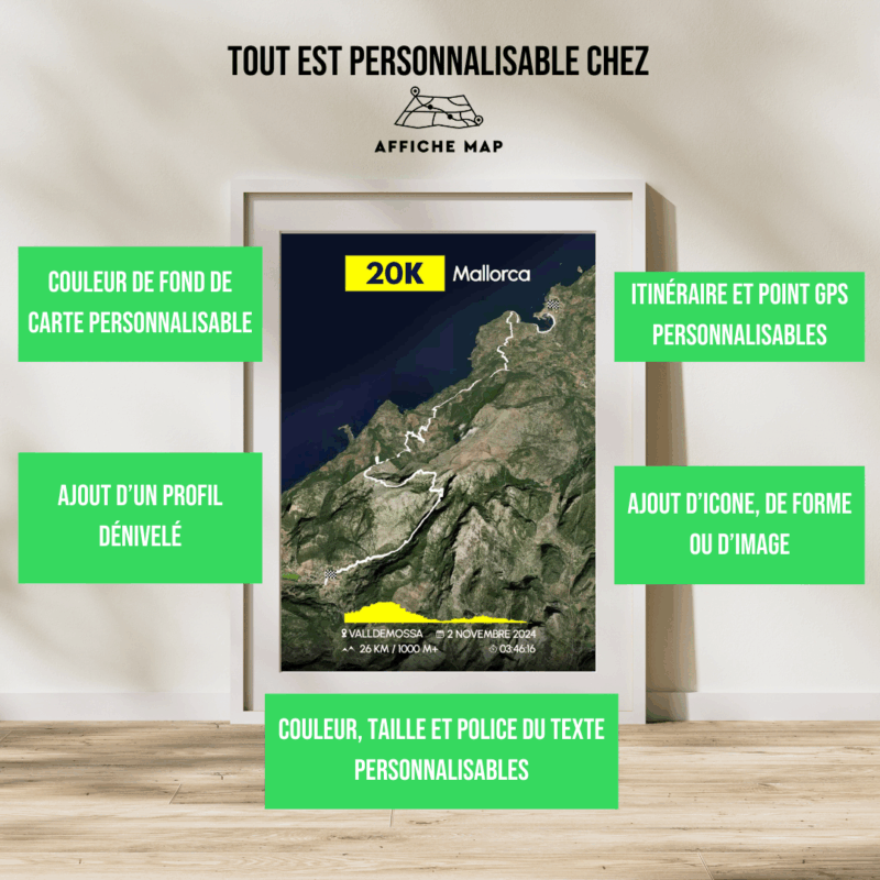 Affiche carte 20K Mallorca