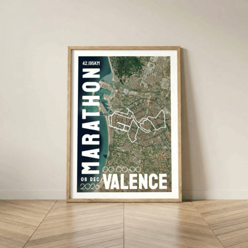 Affiche carte Marathon de Valence