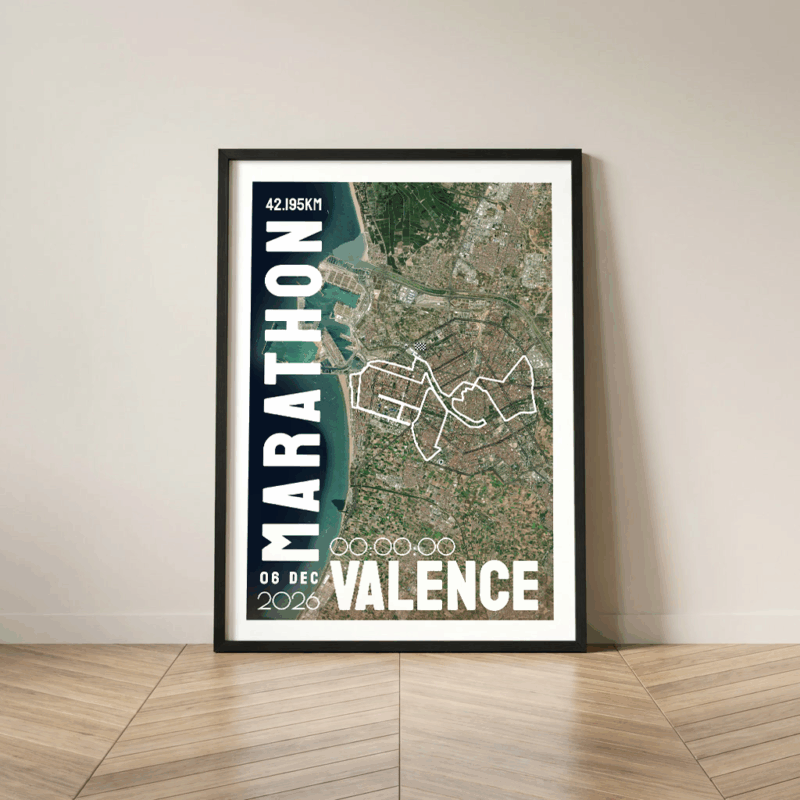 AFSRU00039_Cadre Noir_42.195km_Mockup_Affiche Marathon Valence Affiche carte Marathon de Valence