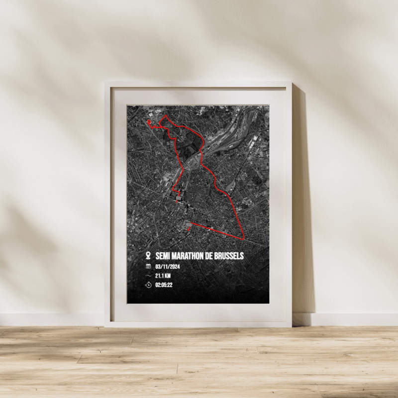 Affiche carte semi marathon de Brussels