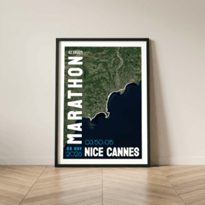 Affiche carte Nice Cannes Marathon