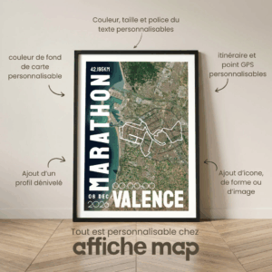 AFSRU0039_Cadre Noir_42.195km_MockupAvecTexte_Affiche Marathon Valence Affiche carte Marathon de Valence