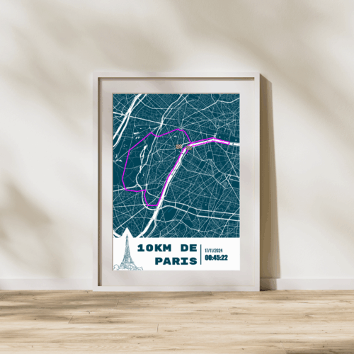 Affiche carte Paris 10km