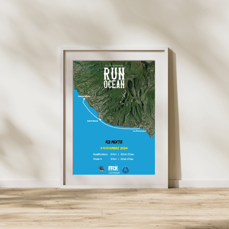 Affiche carte La RUN OCEAN - K2 Mixte