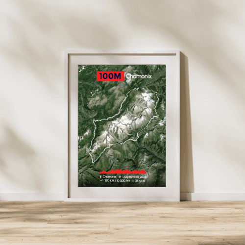 Affiche carte 100M Chamonix