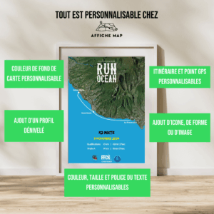 Affiche carte La RUN OCEAN - K2 Mixte