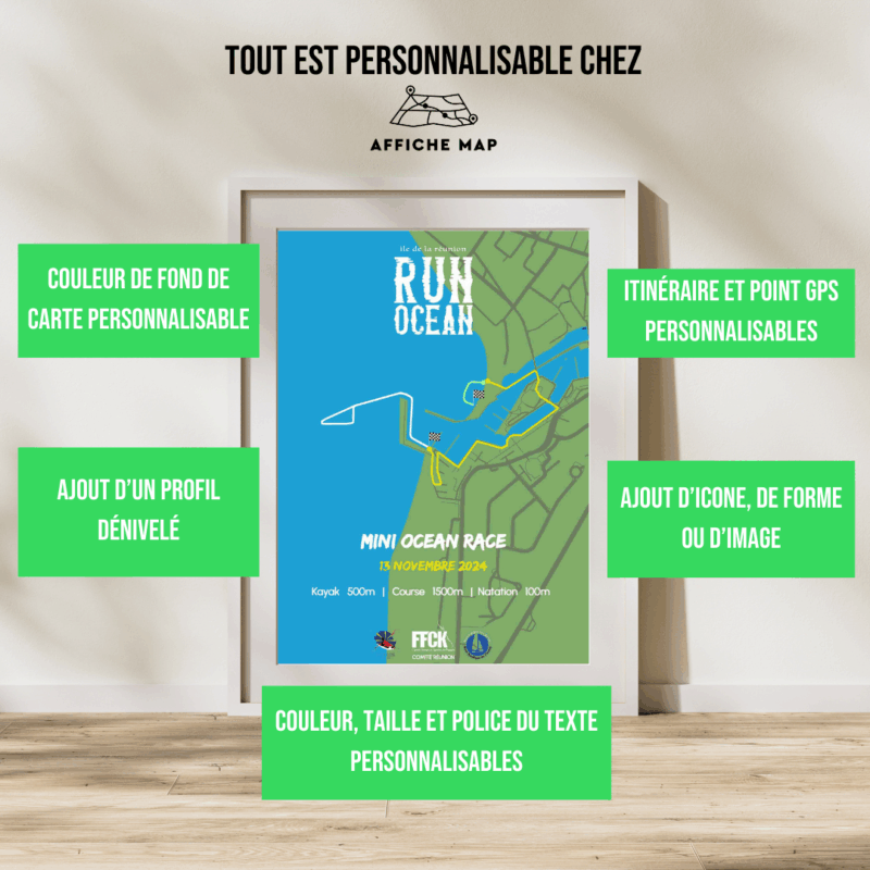 Affiche carte La RUN OCEAN - Mini Océan Race