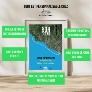 Affiche carte La RUN OCEAN - World Cup Downwind