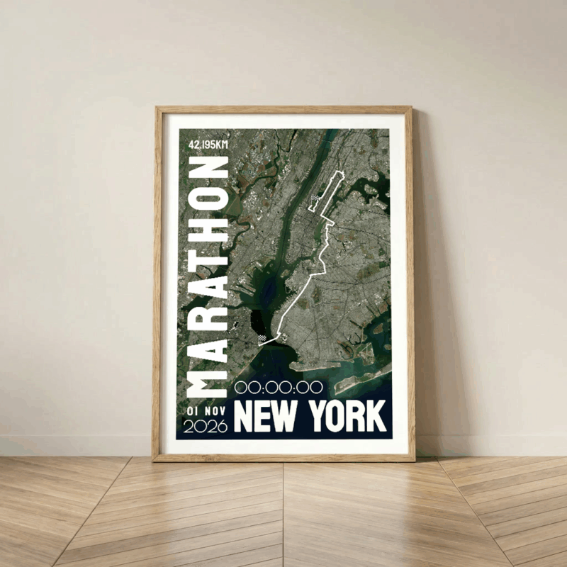 Affiche carte New York Marathon