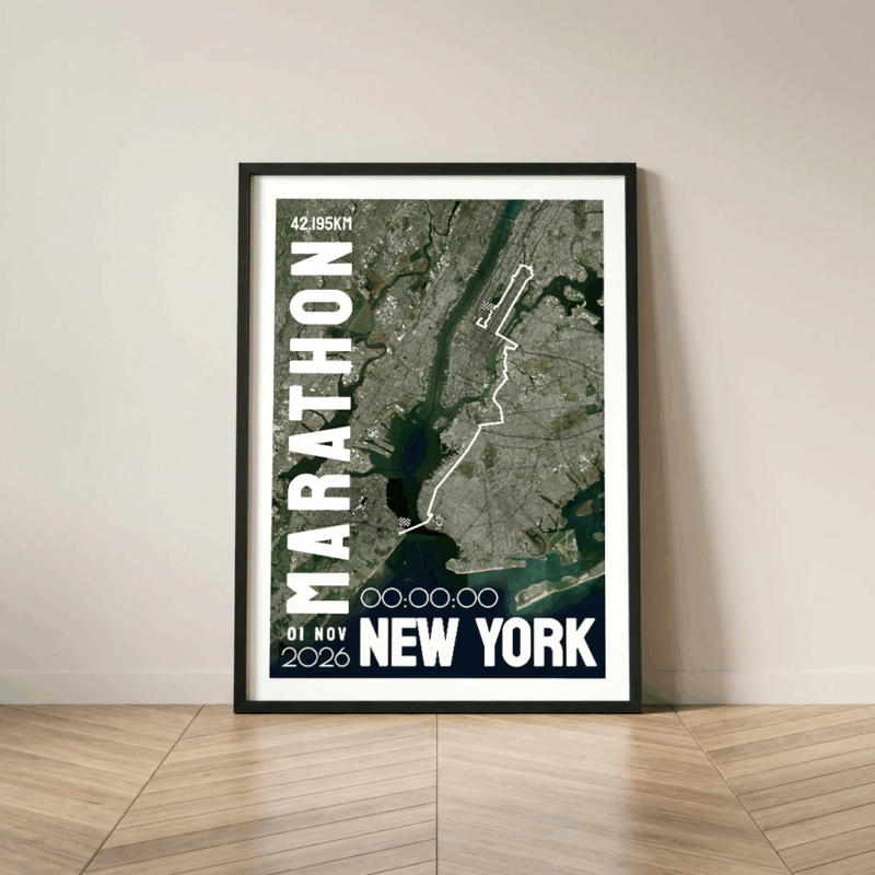 Affiche carte New York Marathon