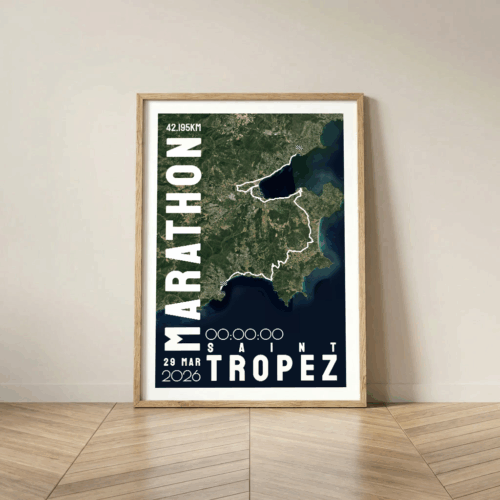Affiche carte Saint Tropez Marathon