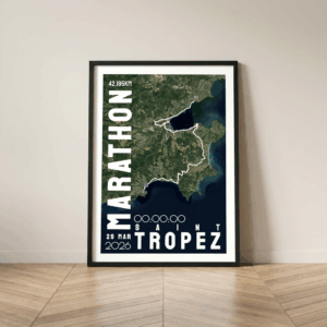 Affiche carte Saint Tropez Marathon