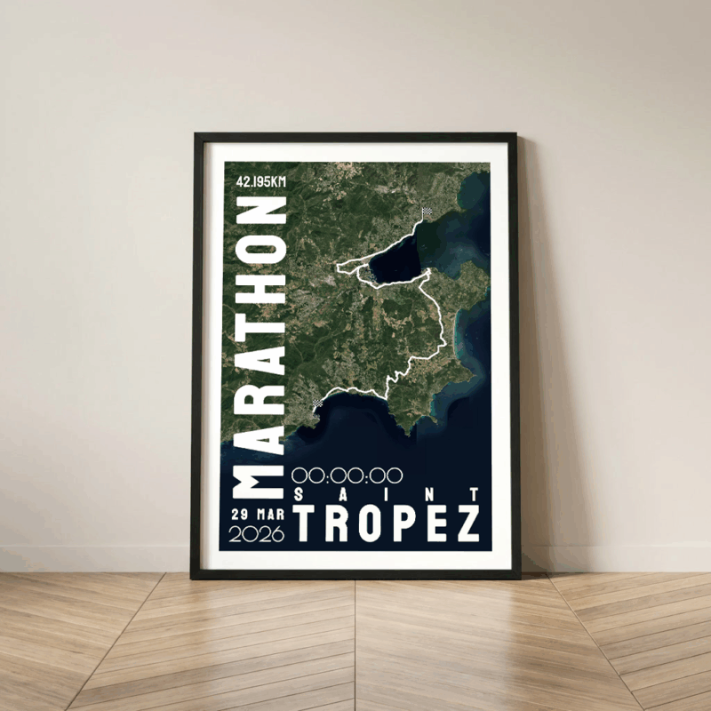 Affiche carte Saint Tropez Marathon