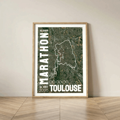 Affiche carte Toulouse Marathon