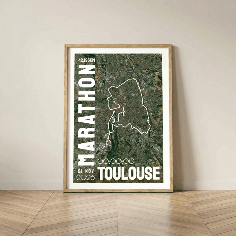 Affiche carte Toulouse Marathon