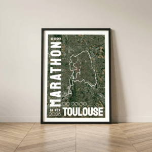 Affiche carte Toulouse Marathon
