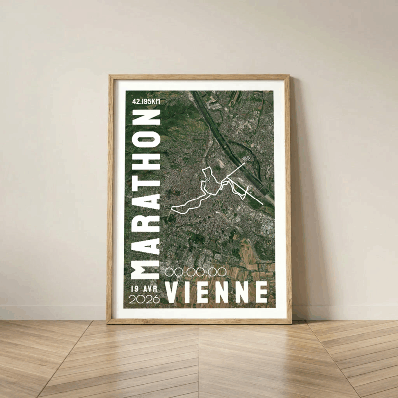 Affiche carte Vienne Marathon