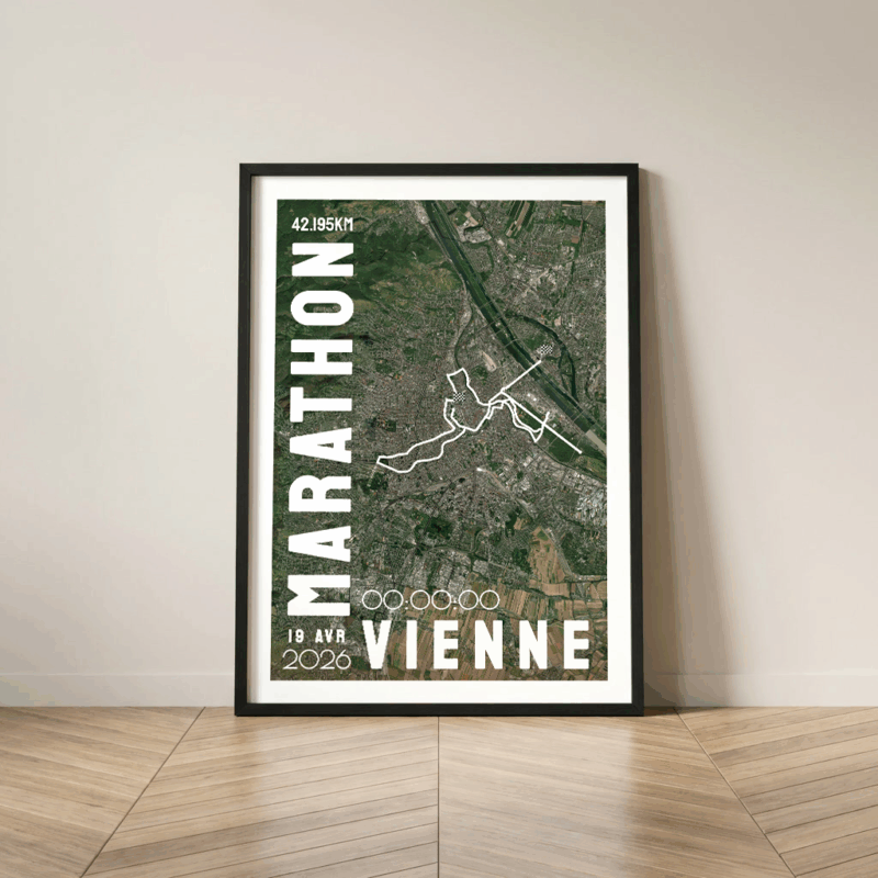 Affiche carte Vienne Marathon